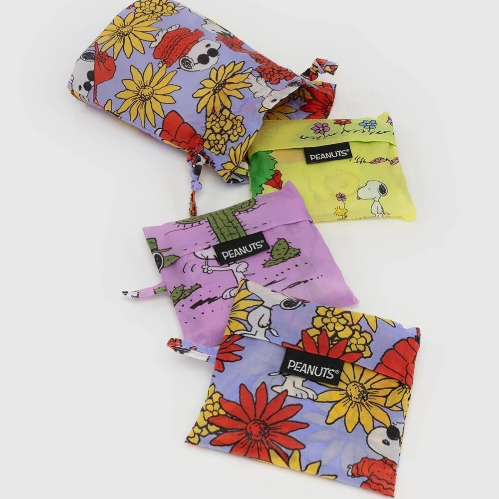 NWT Standard Baggu Set - Peanuts (Floral Snoopy, Pink Spike, Kite Eating Tree)